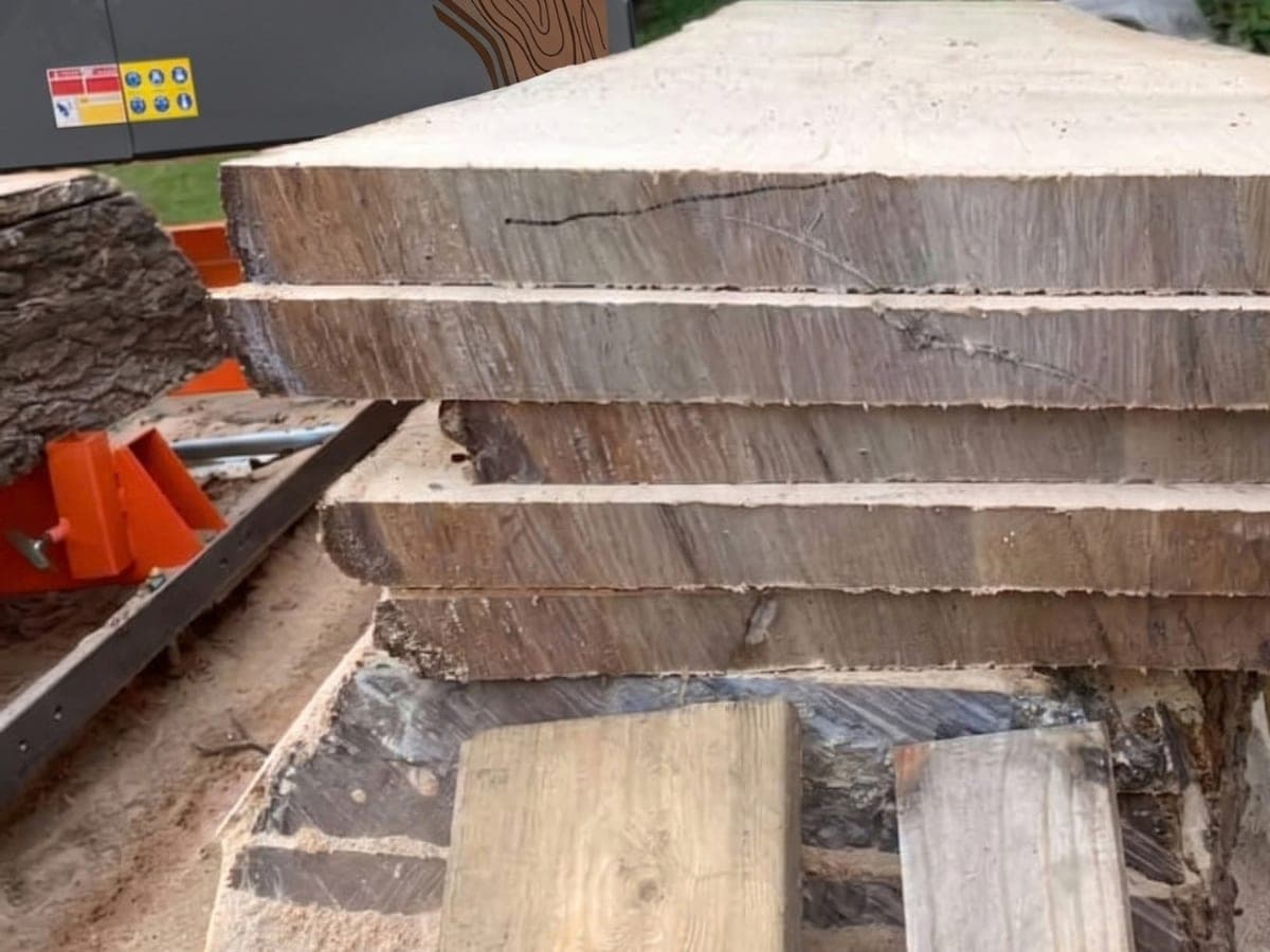 Mobiles Sägewerk CUTCRAFT RS250, geschnittene Bretter