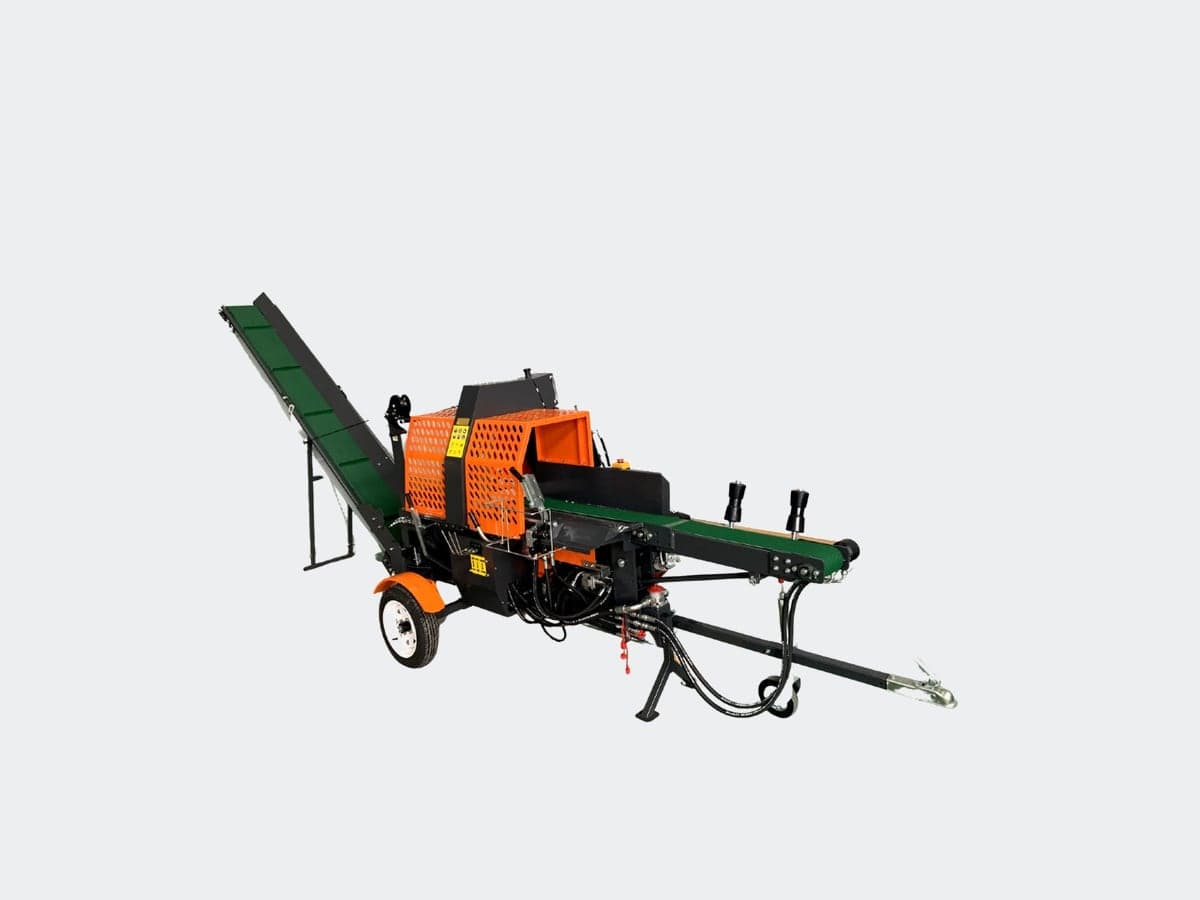 CUTCRAFT WoodMax 20T Firewood processor, unfolded in working position
