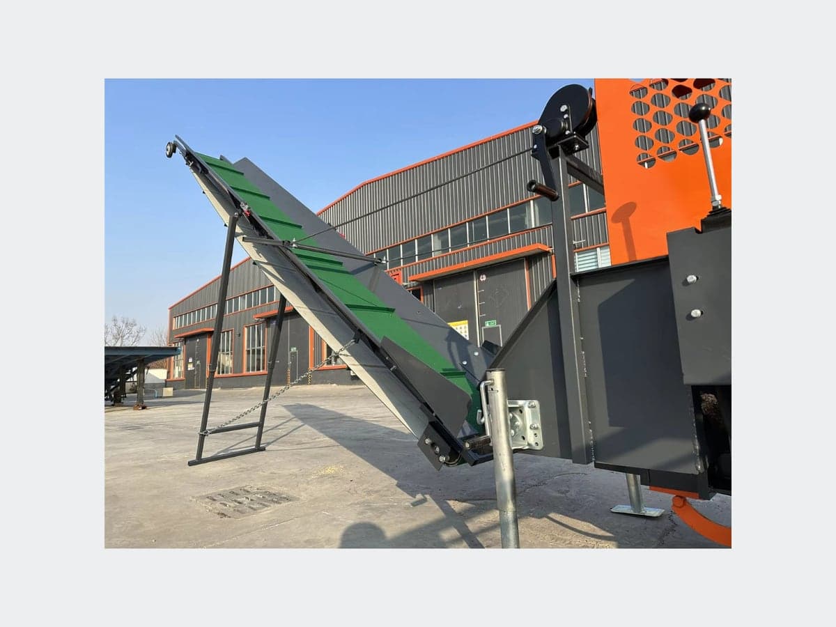 Macchina combinata taglia spacca legna CUTCRAFT WoodMax E30, nastro trasportatore